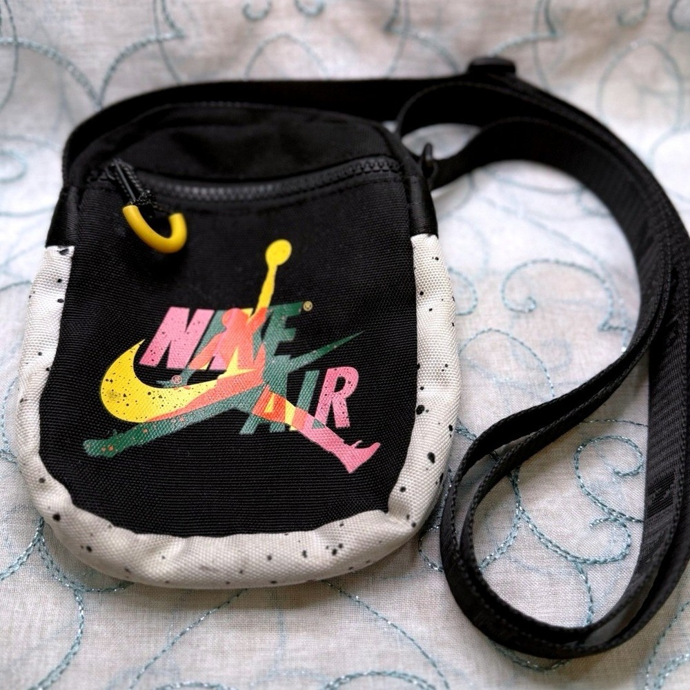 Nike Air Jordan Jumpman Festival Crossbody Bag Black Multicolor Unisex 6x8"